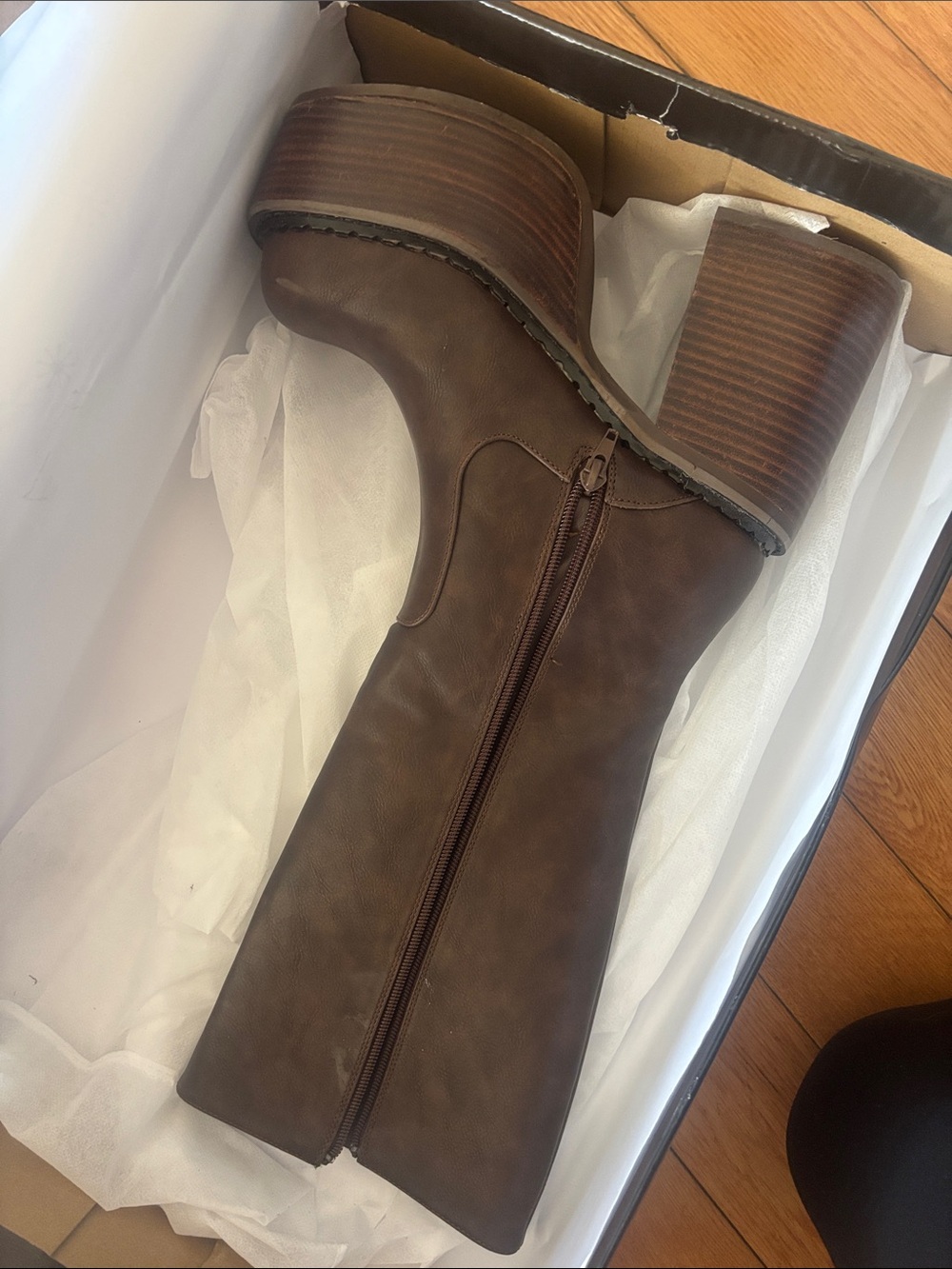 DELiA’s Vintage Soul Knee High Boots Women’s Platform Mid-Calf Boot in Brown - Picture 4 of 5